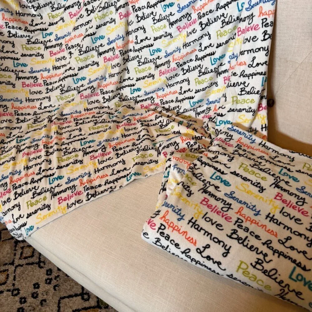 Set of 2 Inspirational Super Soft Throw Blankets 5 foot x 4 foot
